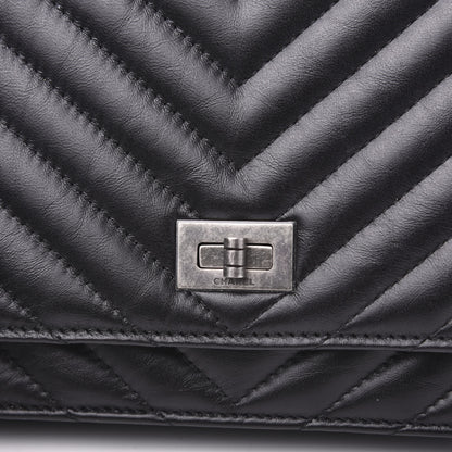 Chanel Aged Calfskin Chevron Quilted Reissue Wallet On Chain WOC Black 11 of 11