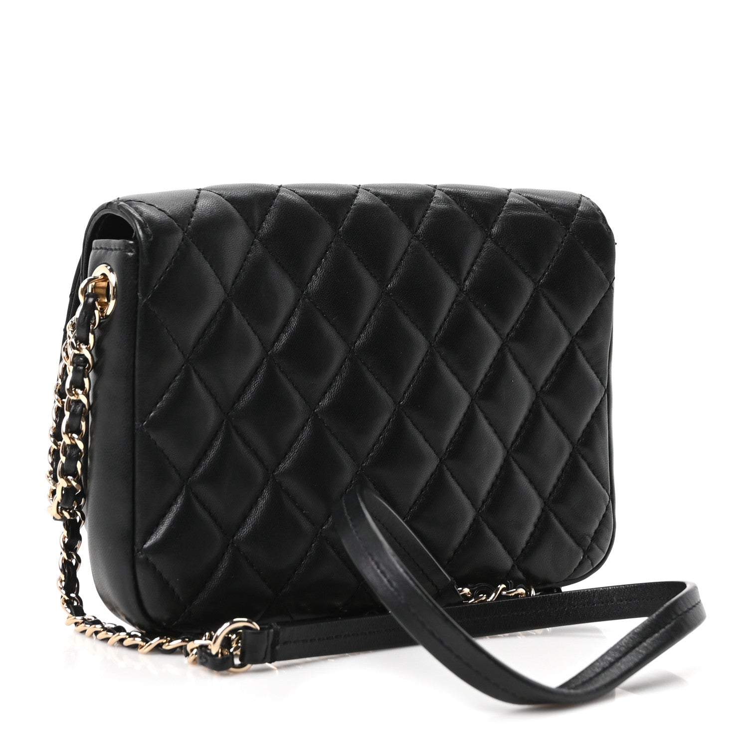 Chanel Lambskin Quilted Side Packs Black 3 of 10