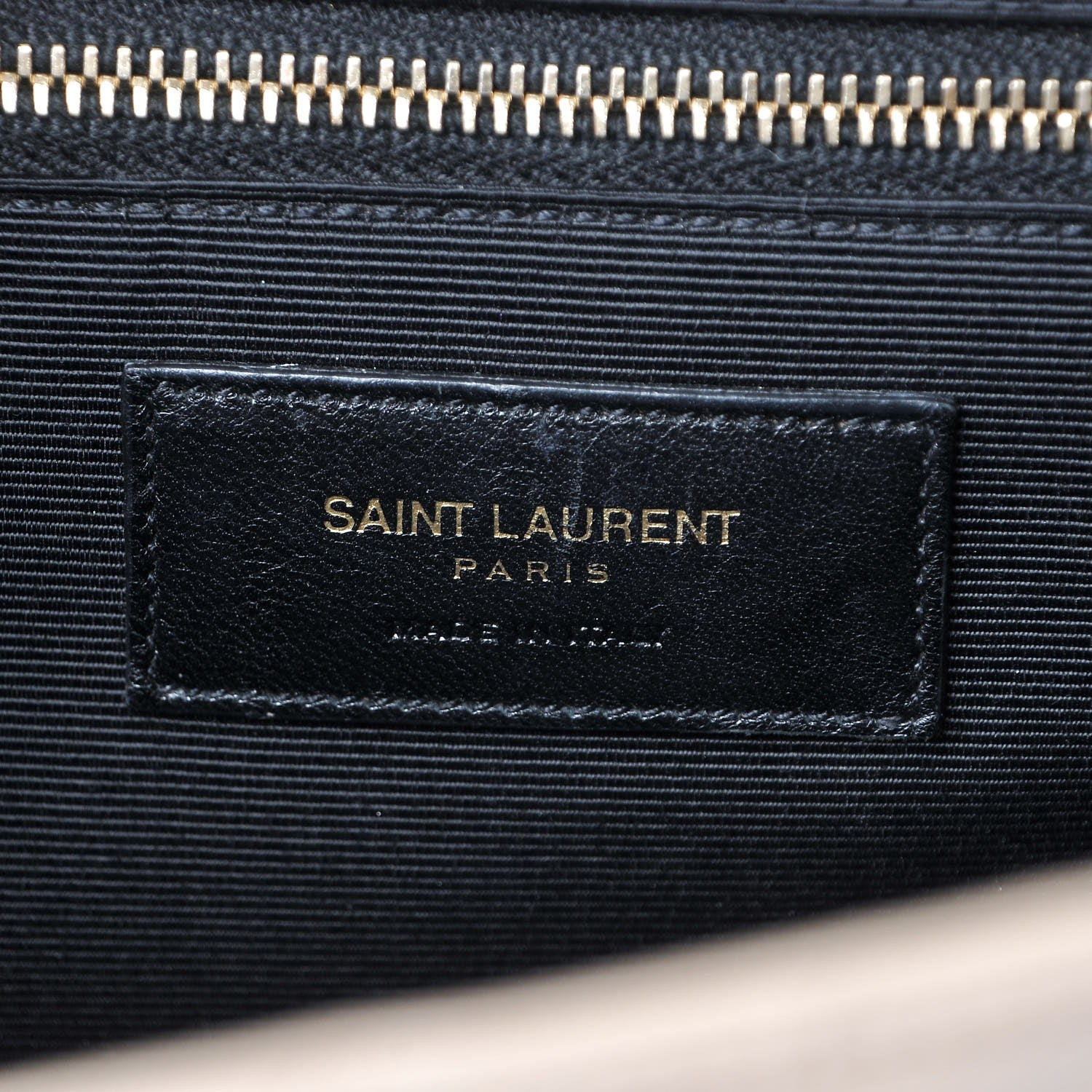 Saint Laurent Grain De Poudre Matelasse Chevron Large Monogram Satchel Dark Beige 6 of 11