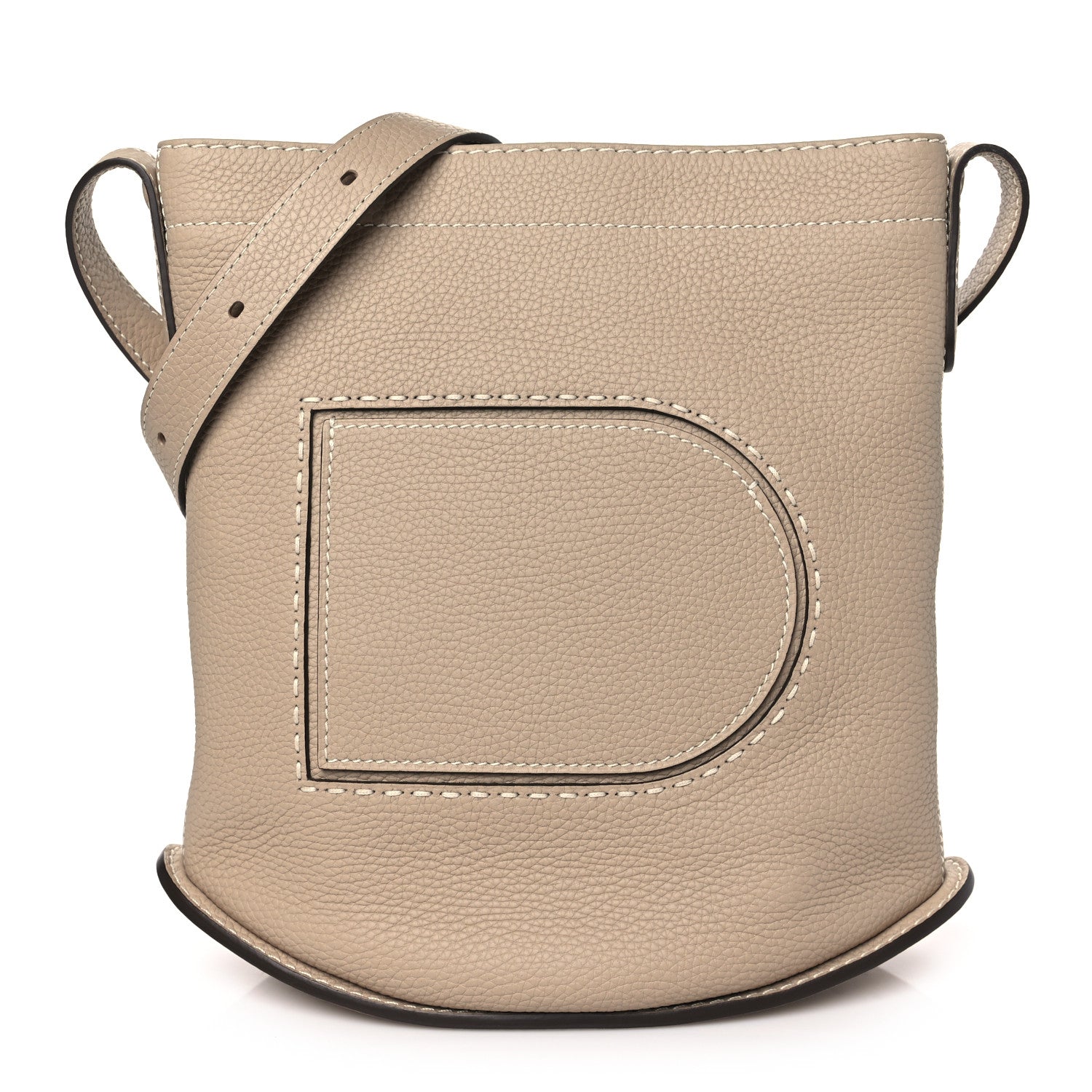 Delvaux Taurillon Pin Daily Surpique Bucket Sand 1 of 9