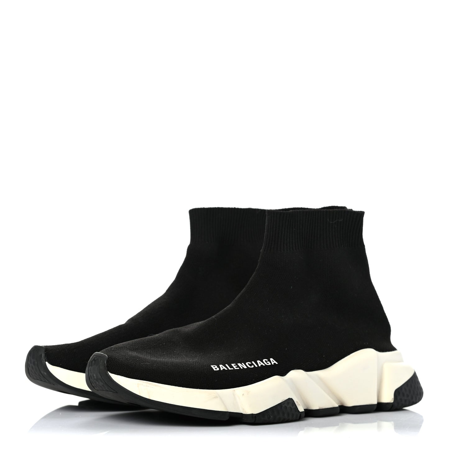 Neoprene Knit Womens Speed Sneakers 38 Black White