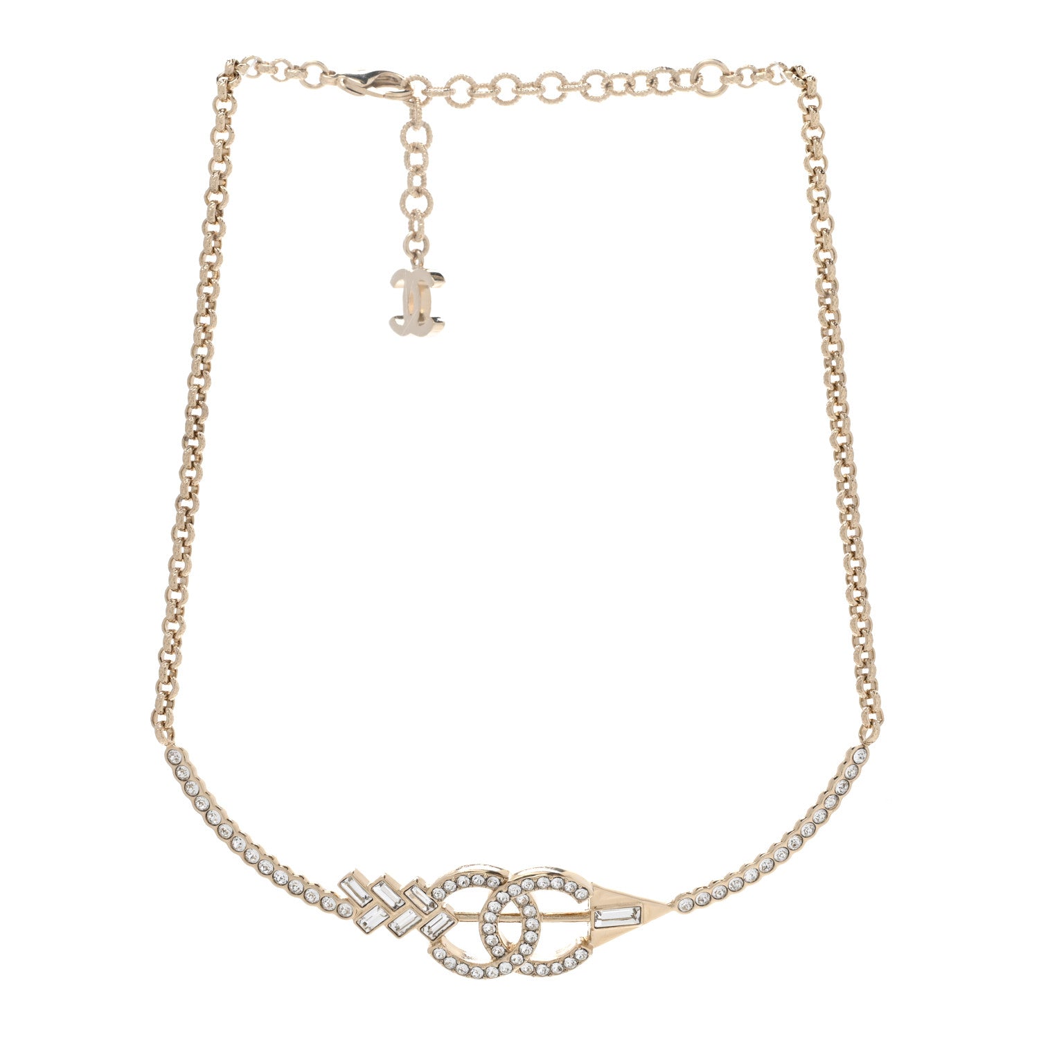 Chanel Crystal CC Arrow Necklace Gold 3 of 7