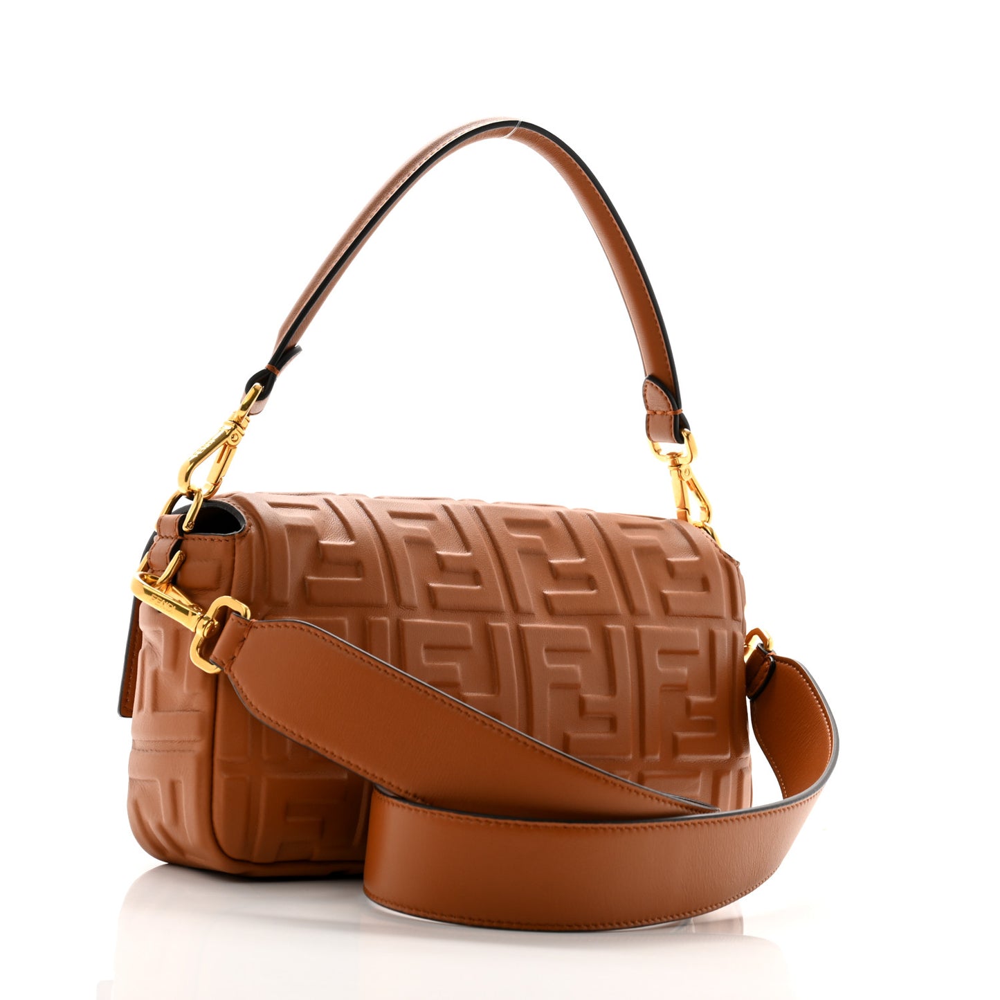 Nappa FF 1974 Embossed Baguette Brandy