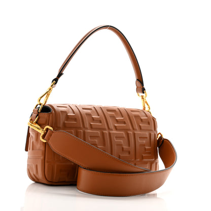 Fendi Nappa FF 1974 Embossed Baguette Brandy 3 of 9