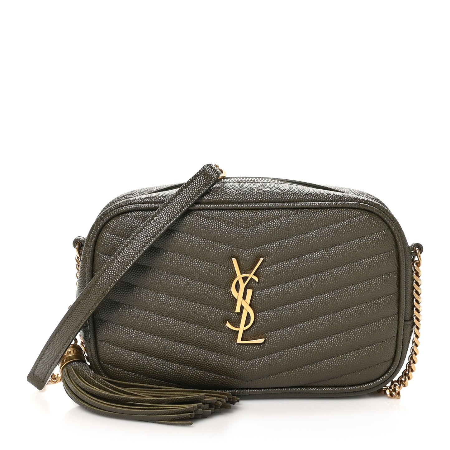 Grain De Poudre Matelasse Monogram Mini Lou Camera Bag Dark Latte