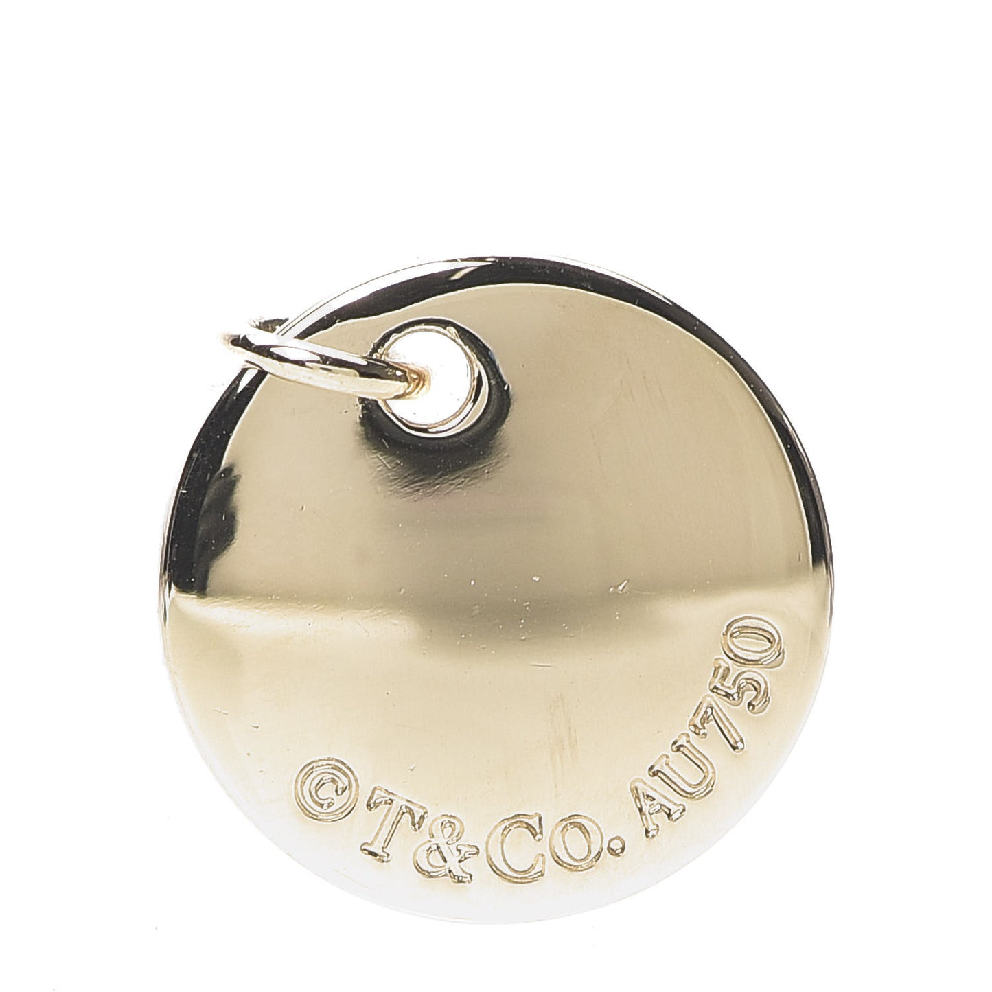 18K Yellow Gold Notes Letter M Disc Charm Pendant