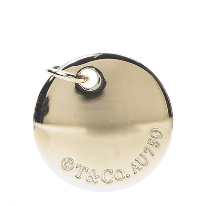 Tiffany 18K Yellow Gold Notes Letter M Disc Charm Pendant 3 of 3