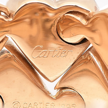 Cartier 18K Yellow Gold Diamond Double Heart Ring 55 7.25 4 of 7
