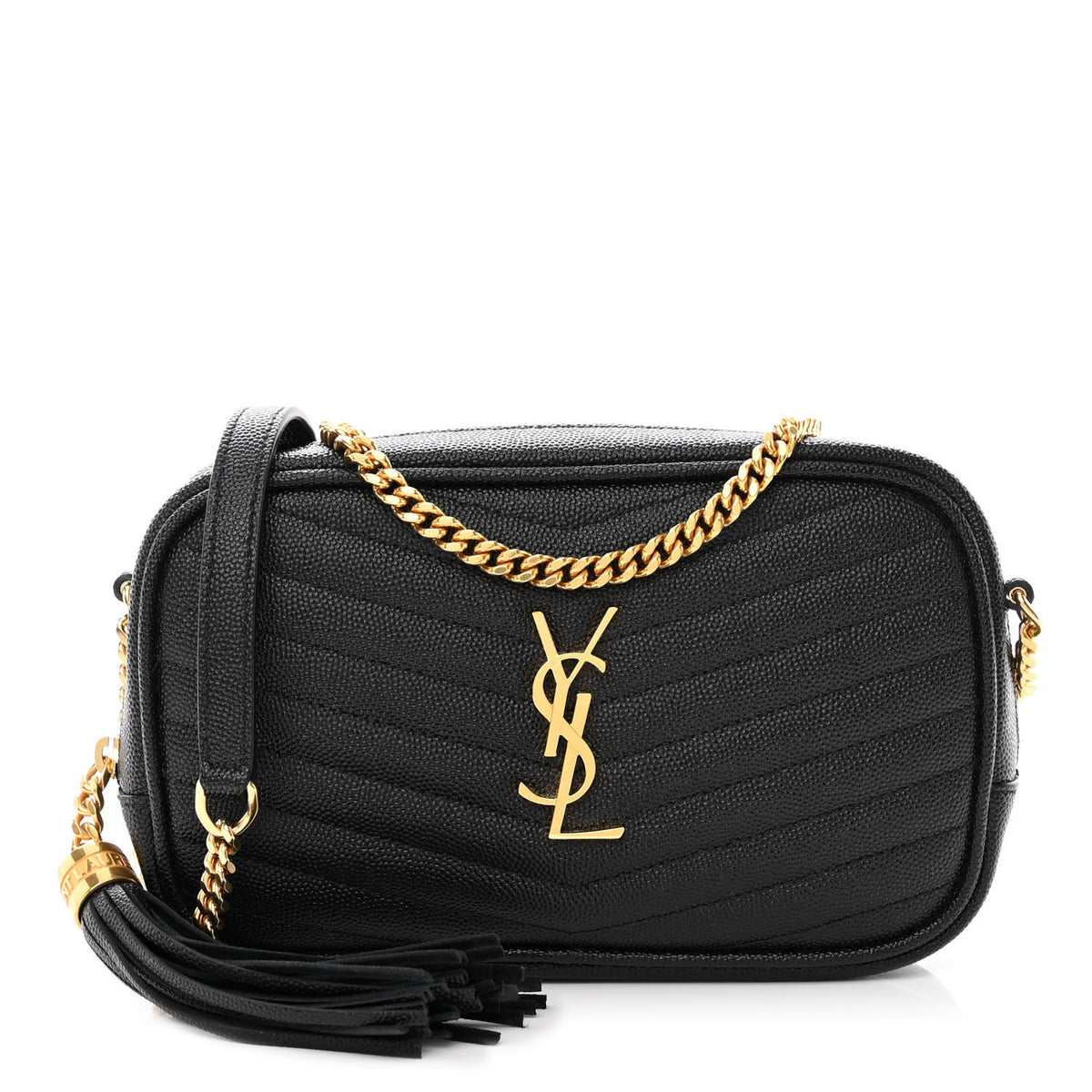 Saint Laurent Grain De Poudre Matelasse Monogram Mini Lou Camera Bag Black 1 of 10