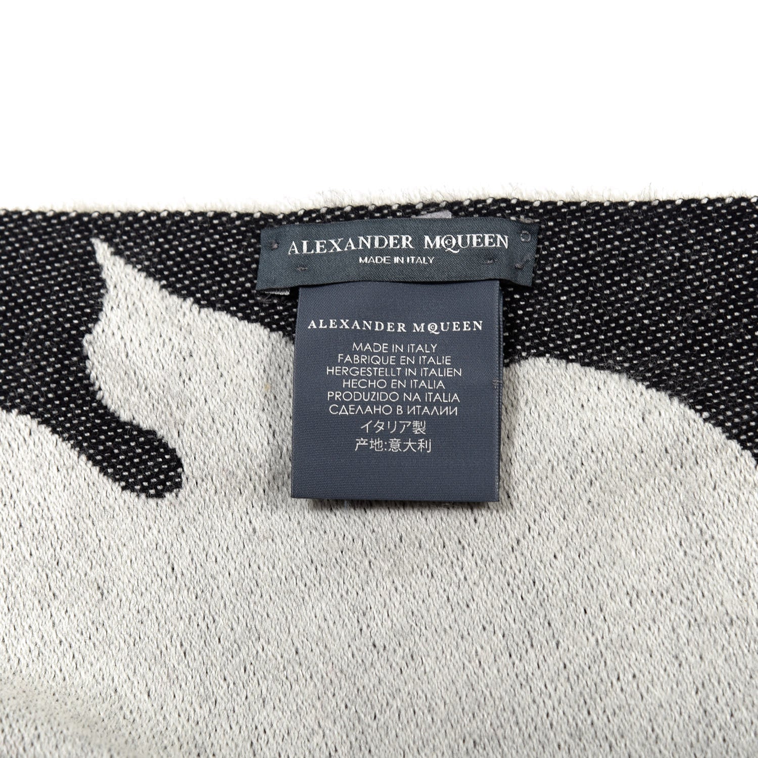 Alexander McQueen Wool Skull Bird Stole Scarf Black 4 of 8
