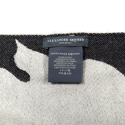 Alexander McQueen Wool Skull Bird Stole Scarf Black 4 of 8