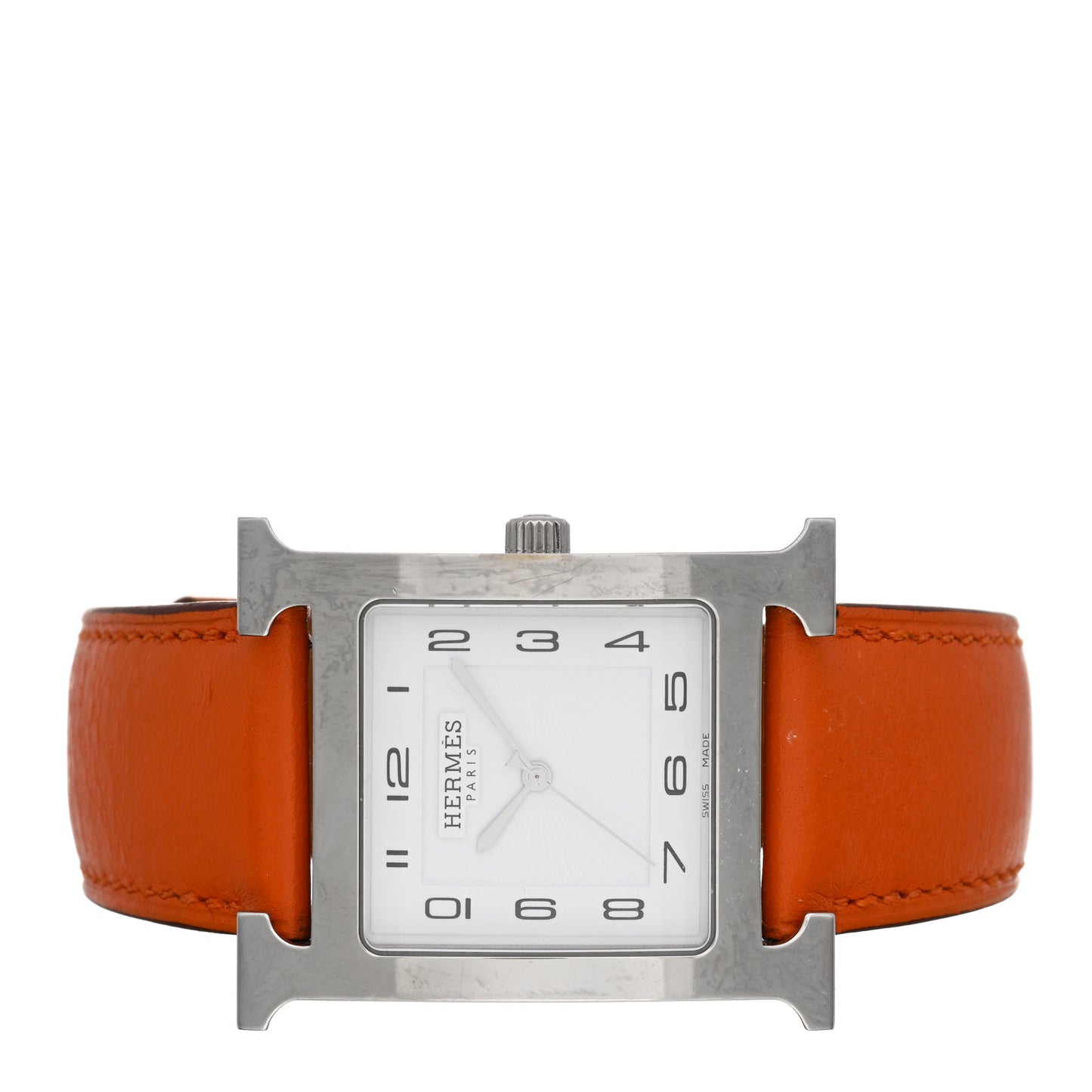 Stainless Steel Swift 30.5mm Heure H Hour Quartz Watch Orange