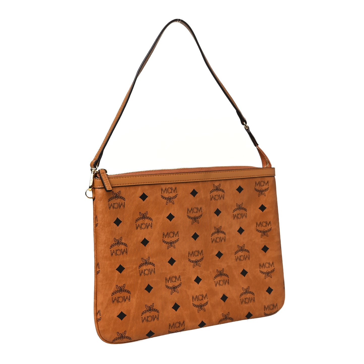 Visetos Medium Stark Wristlet Pouch Cognac