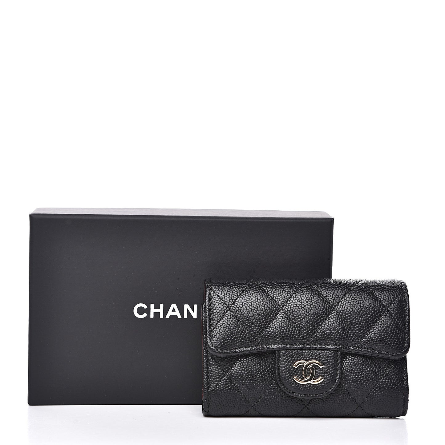 Caviar Quilted Classic 4 Key Holder Wallet Black