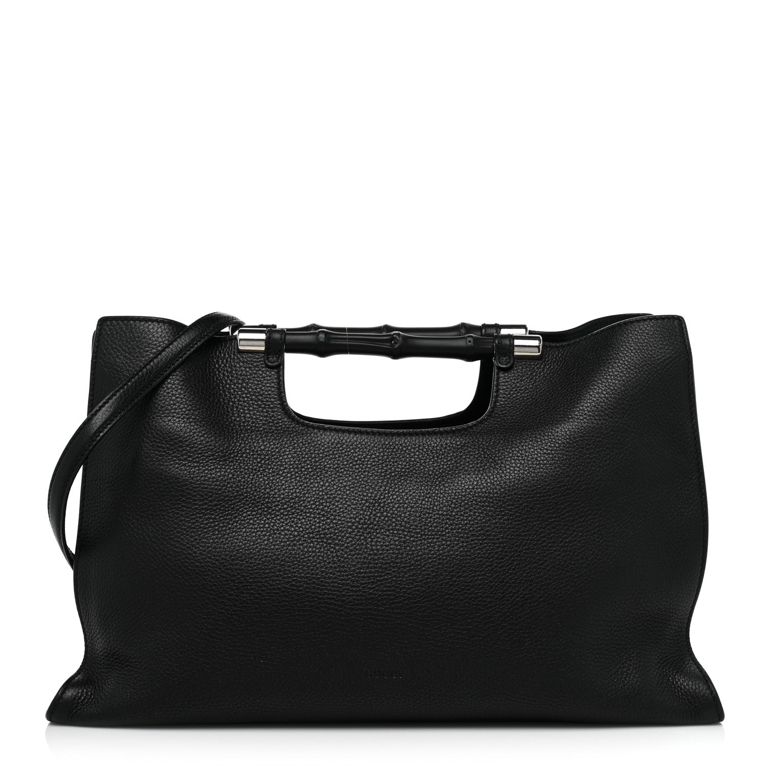 Gucci Calfskin Medium Bamboo Daily Shopper Black 1 of 13