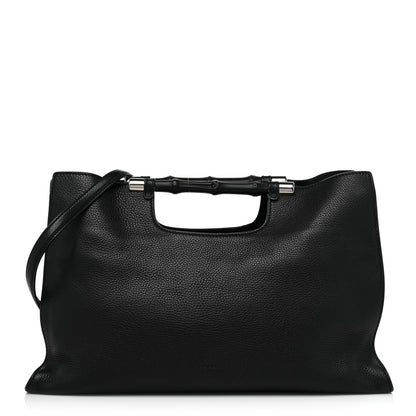 Gucci Calfskin Medium Bamboo Daily Shopper Black 1 of 13