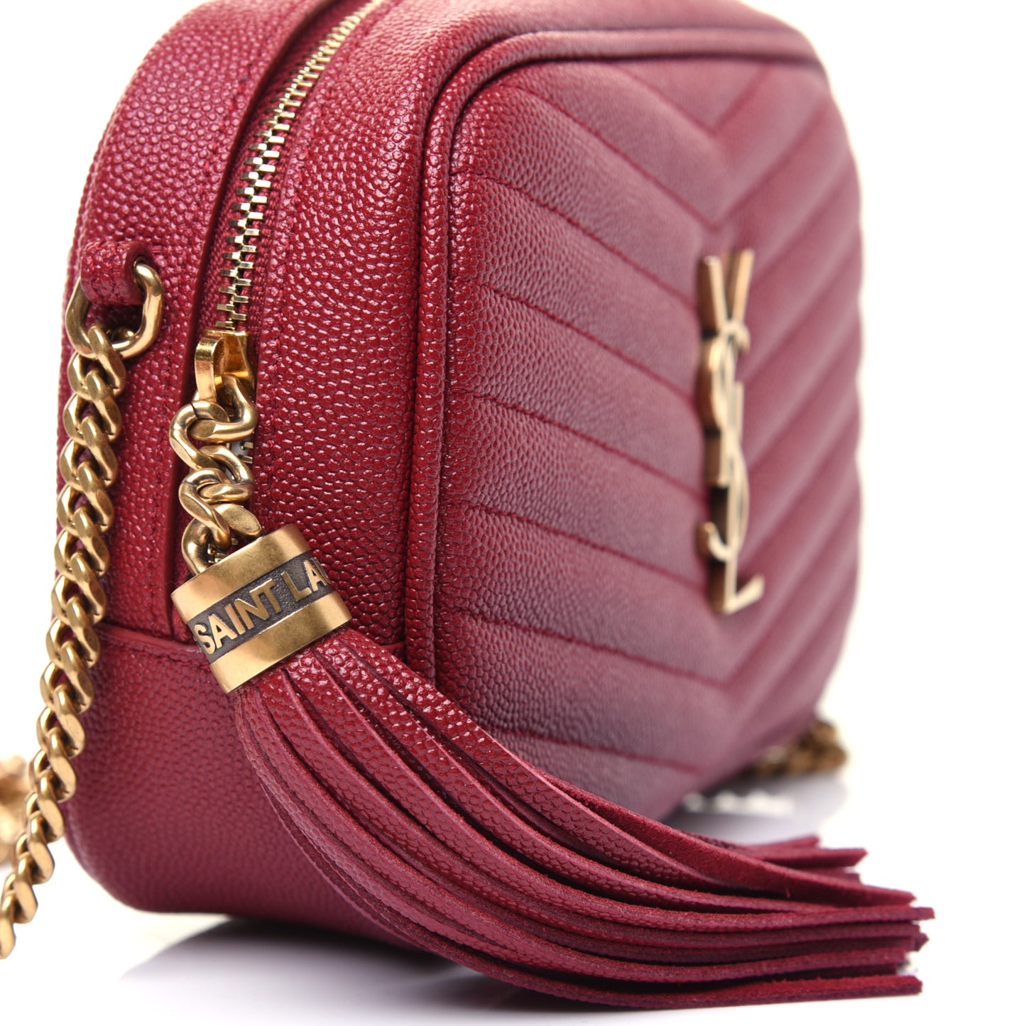 Grain De Poudre Matelasse Monogram Mini Lou Camera Bag Eros Red