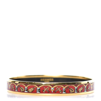 Hermes Enamel Printed Narrow Musical Instruments Bracelet 70 1 of 5