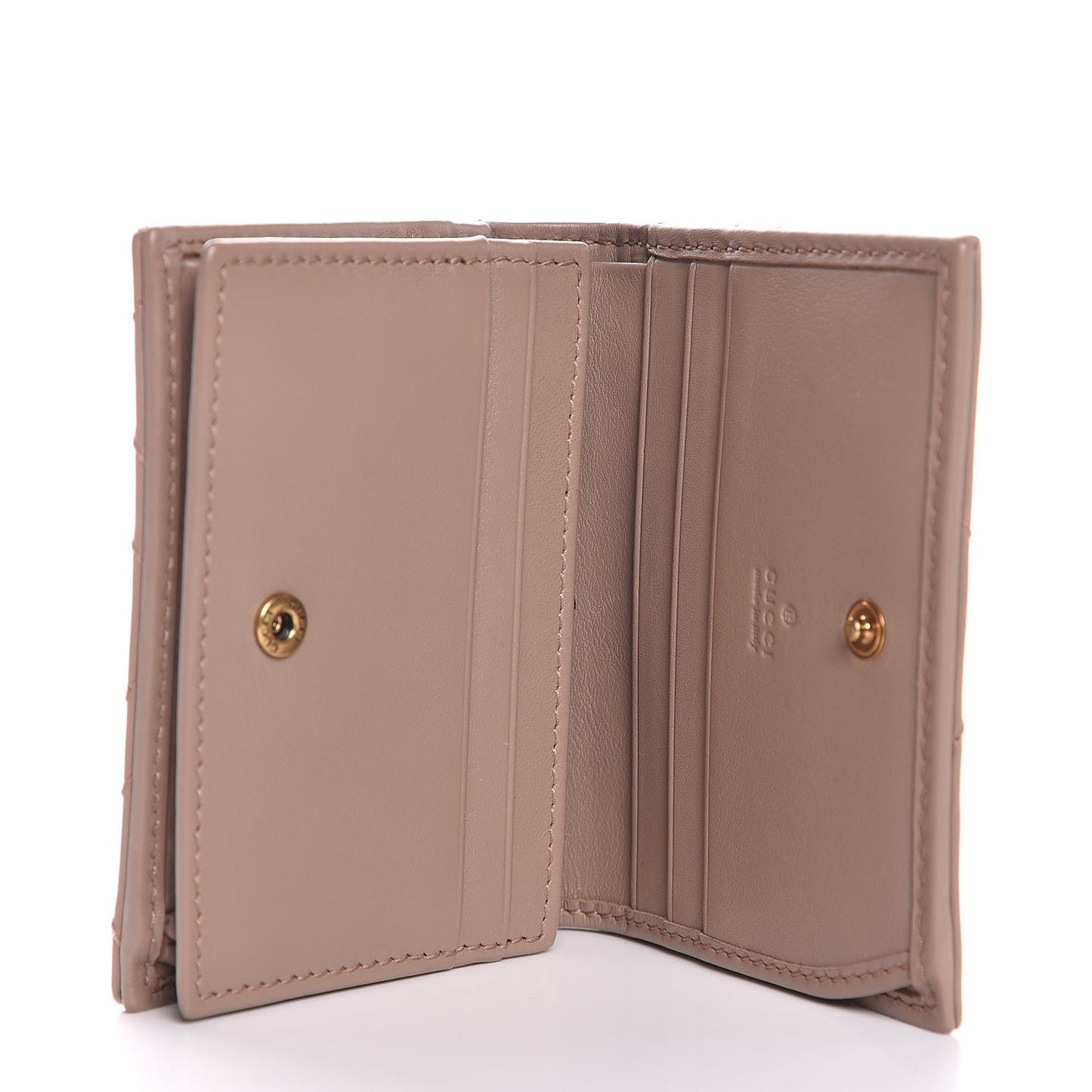 Calfskin Matelasse GG Marmont Card Case Wallet Porcelain Rose