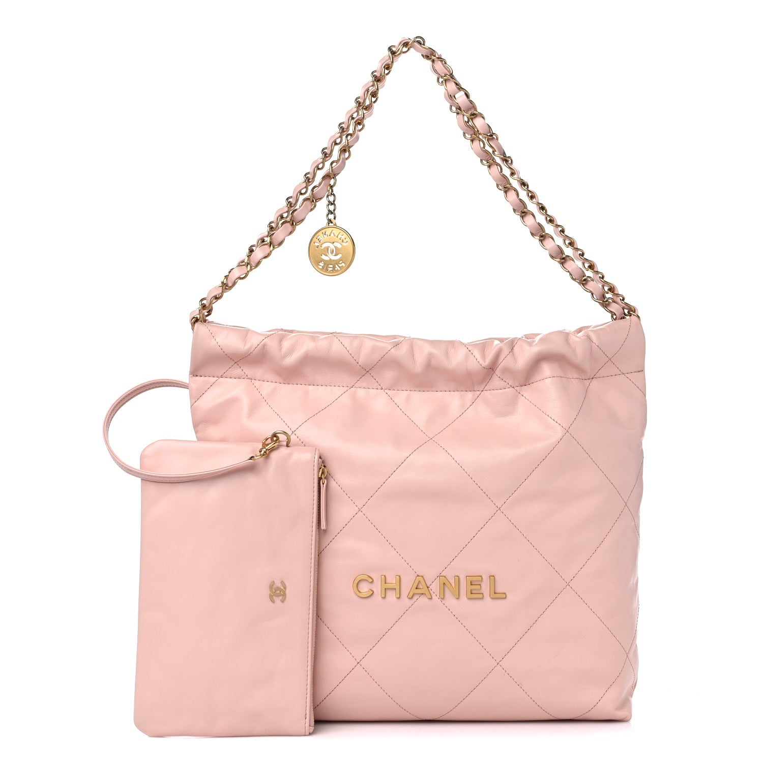 ♥*️様 ♡CHANEL♡ピンクベージュ・キルティングバッグ✨新品✨未使用✨ Chanel Shiny Calfskin Quilted Small Chanel 22 Light Pink 1351701