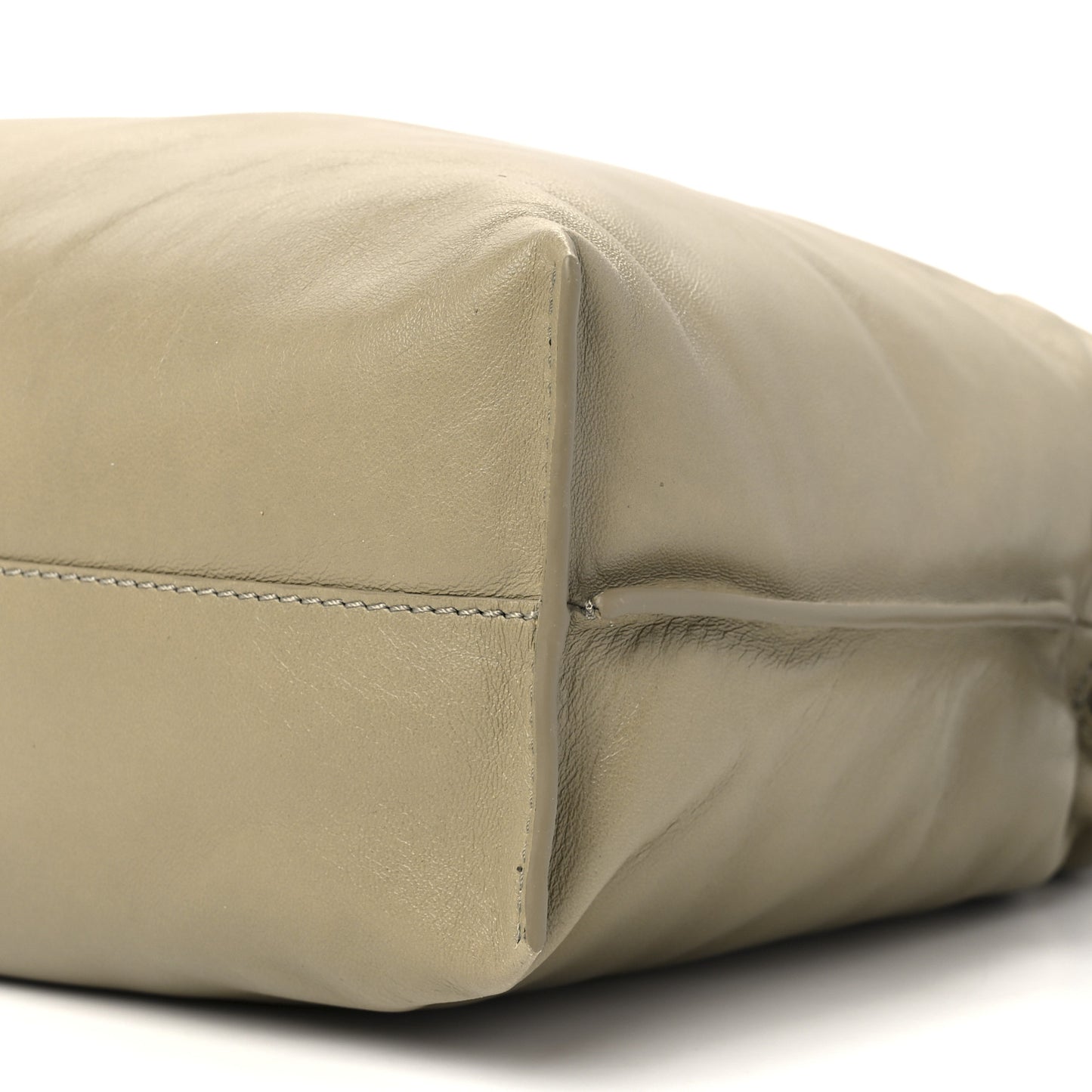 Shiny Nappa Lambskin Puffer Flamenco Knot Clutch Clay Green