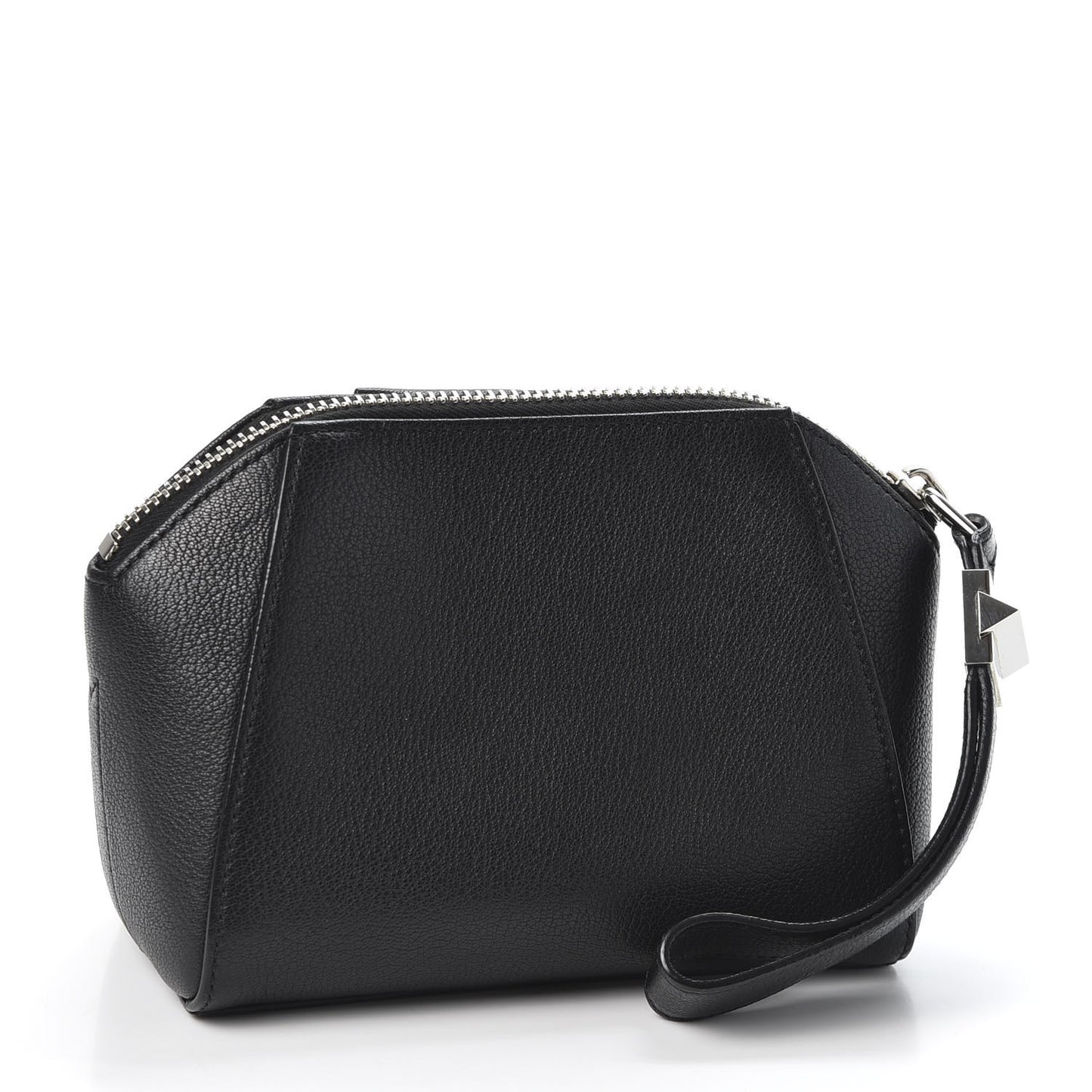 Sugar Goatskin Small Antigona Beauty Wristlet Black