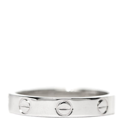 Cartier 18K White Gold 3.5mm LOVE Wedding Band Ring 54 6.75 1 of 4