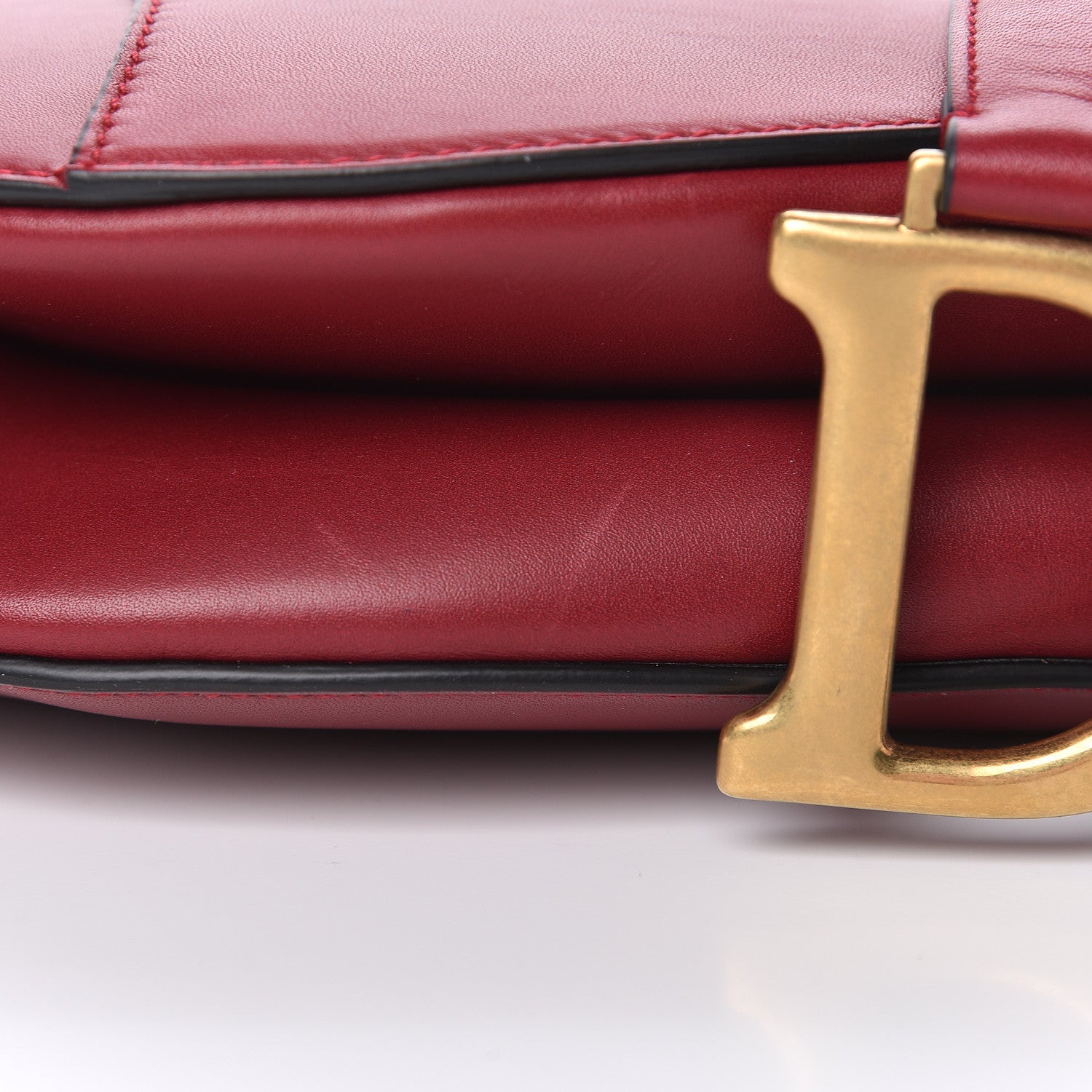 Christian Dior Calfskin Saddle Bag Red 10 of 11