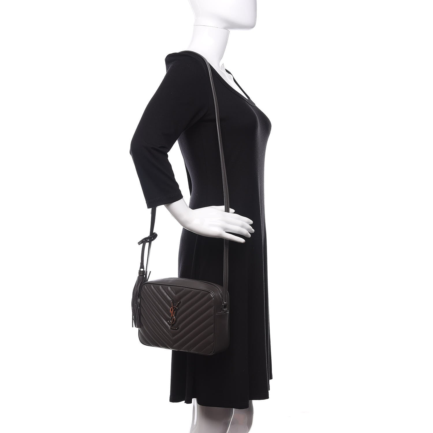 Saint Laurent Calfskin Matelasse Monogram Lou Camera Bag Pebble 2 of 9