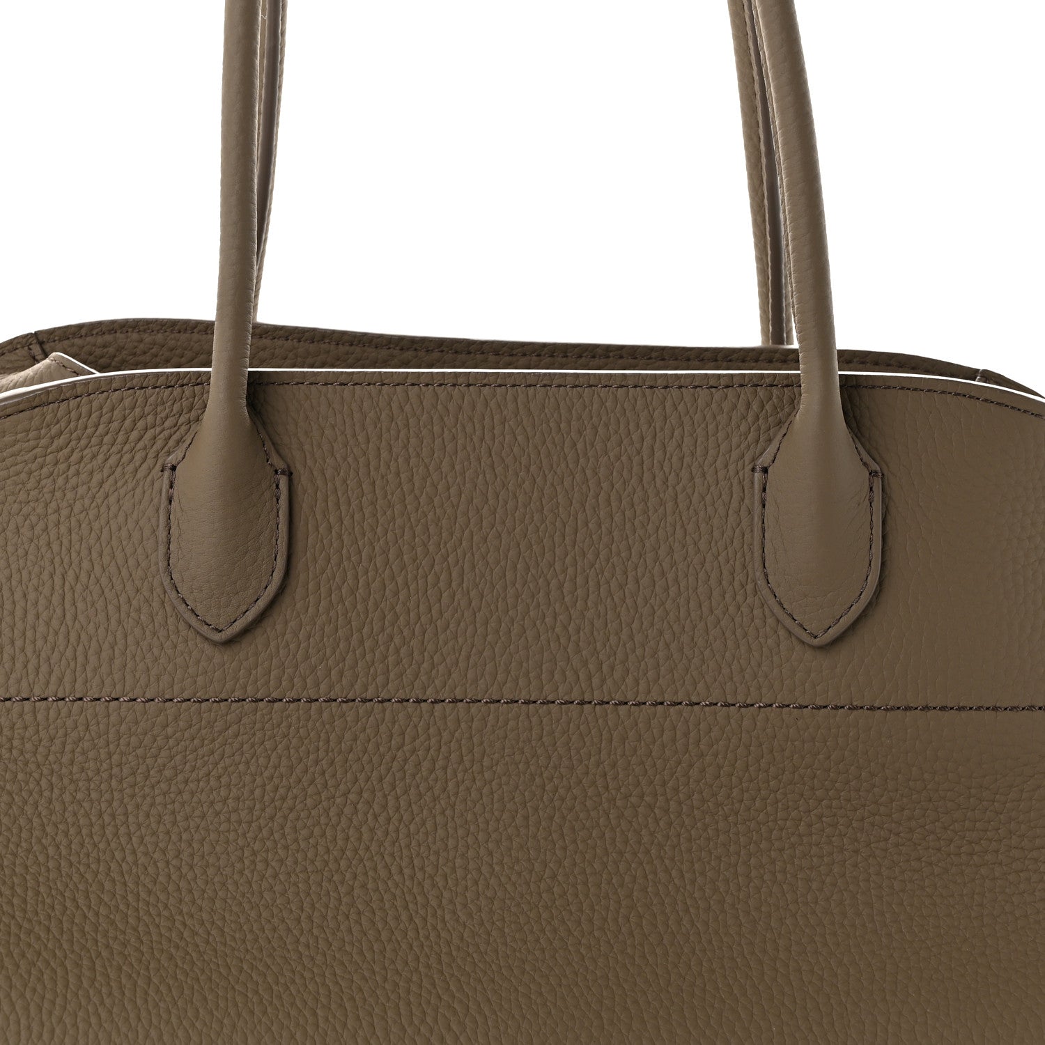 The Row Matte Grained Calfskin Margaux Shoulder 12  Dark Taupe 7 of 9