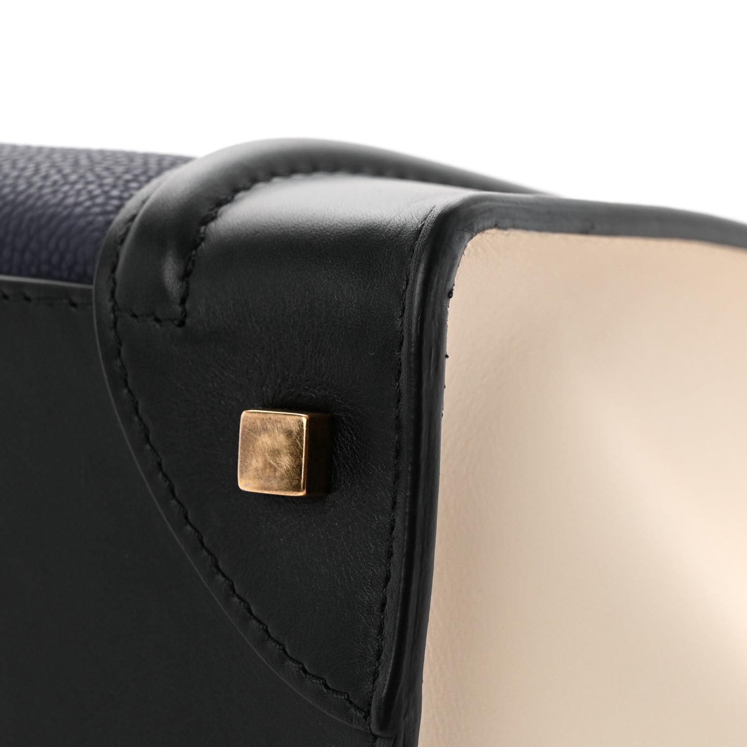 Celine Velluto Calfskin Mini Tri-Color Luggage Navy 10 of 10