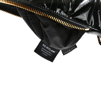 Miu Miu Iridescent Fabric Quilted Mini Spirit Ciré Bag Black 6 of 8