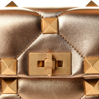 Valentino Garavani Nappa Medium Roman Stud Shoulder Bag Antique Brass 6 of 8