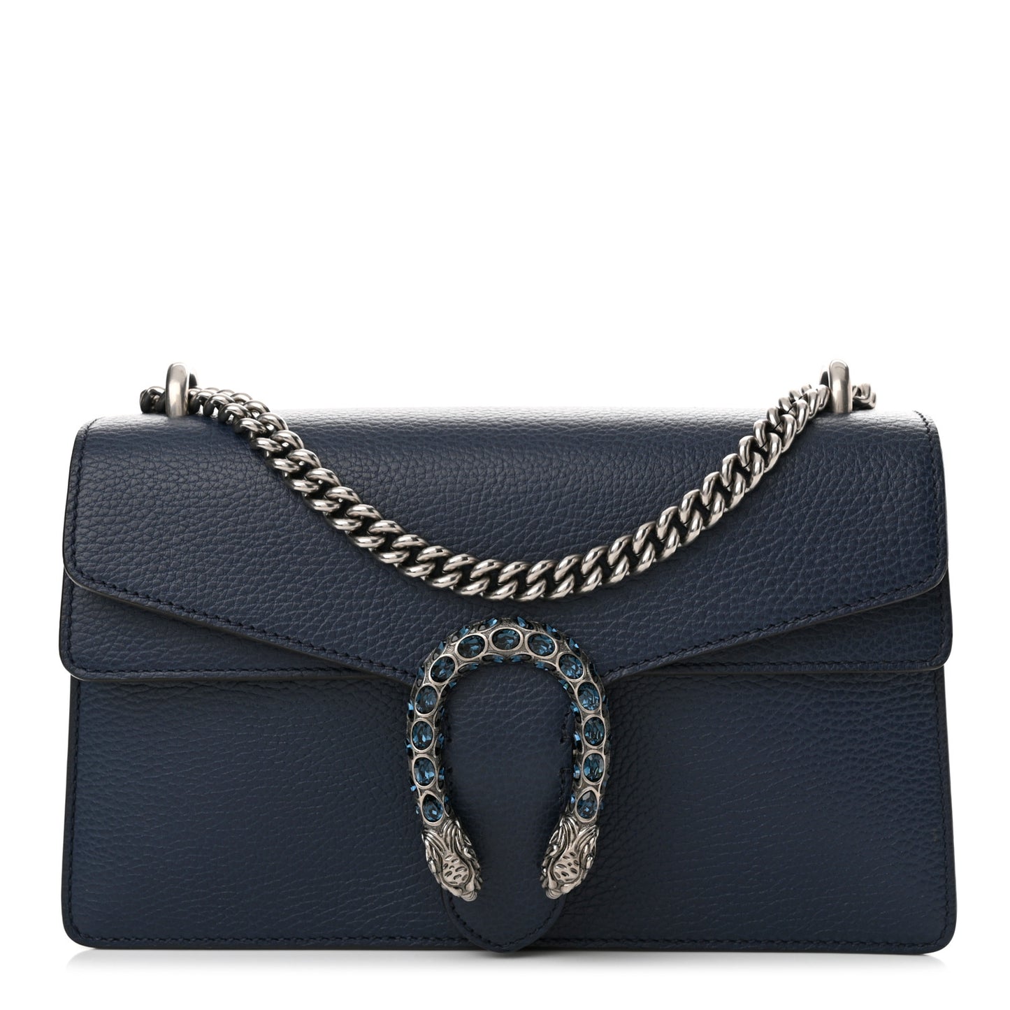Dollar Calfskin Crystal Small Dionysus Shoulder Bag Blue Agata Montana Sapphire