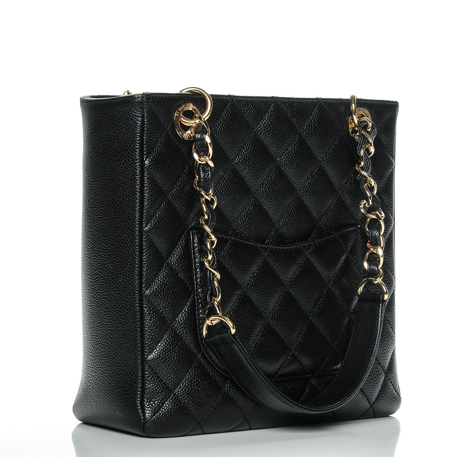 Chanel Caviar Quilted Petit Shopping Tote PST Black 3 of 7