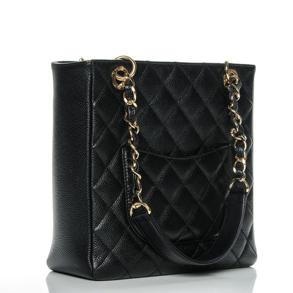Chanel Caviar Quilted Petit Shopping Tote PST Black 3 of 7