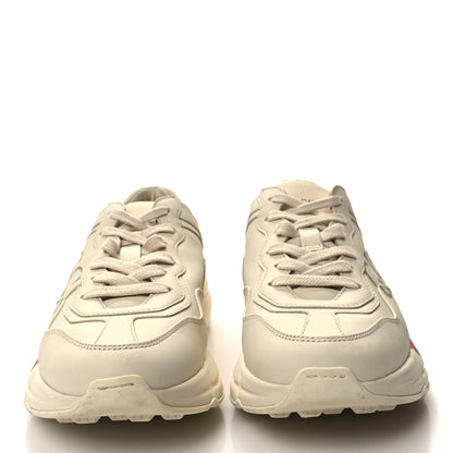 Gucci Calfskin Logo Womens Rhyton Sneakers 37.5 Ivory 2 of 9