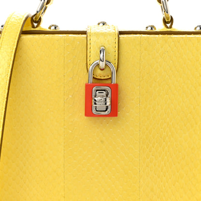 Dolce & Gabbana Snakeskin Padlock Box Bag Yellow 7 of 10