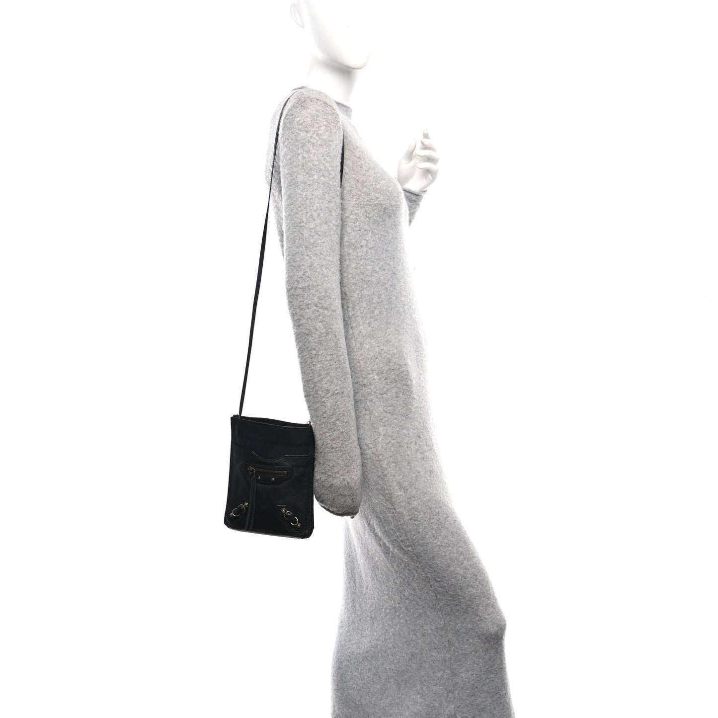 Metallic Calfskin Milkyway Papier Crossbody Bag Black