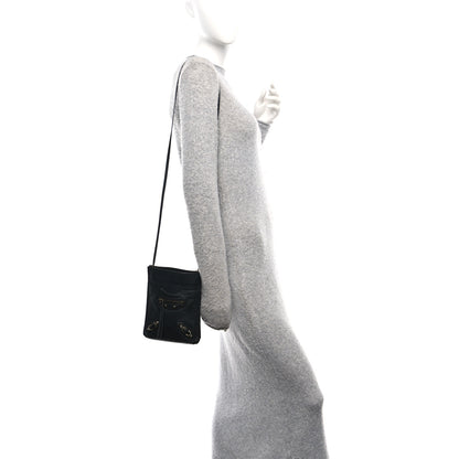 Balenciaga Metallic Calfskin Milkyway Papier Crossbody Bag Black 2 of 10