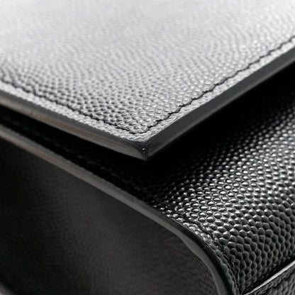 Saint Laurent Grain De Poudre Small Monogram Kate Satchel Black 13 of 14