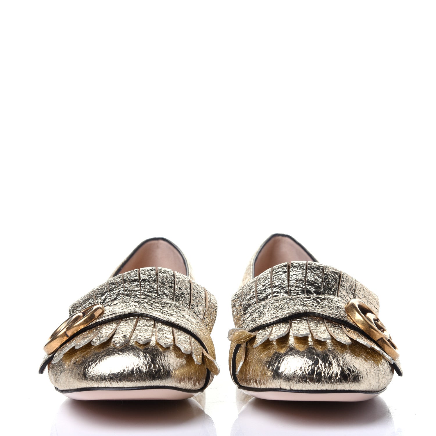 Gucci Galassia GG Marmont Fringe Flats 39 Platino 2 of 10