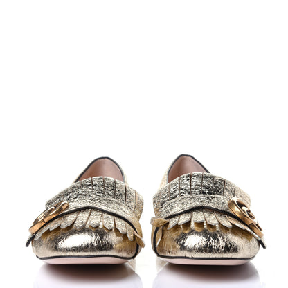 Gucci Galassia GG Marmont Fringe Flats 39 Platino 2 of 10