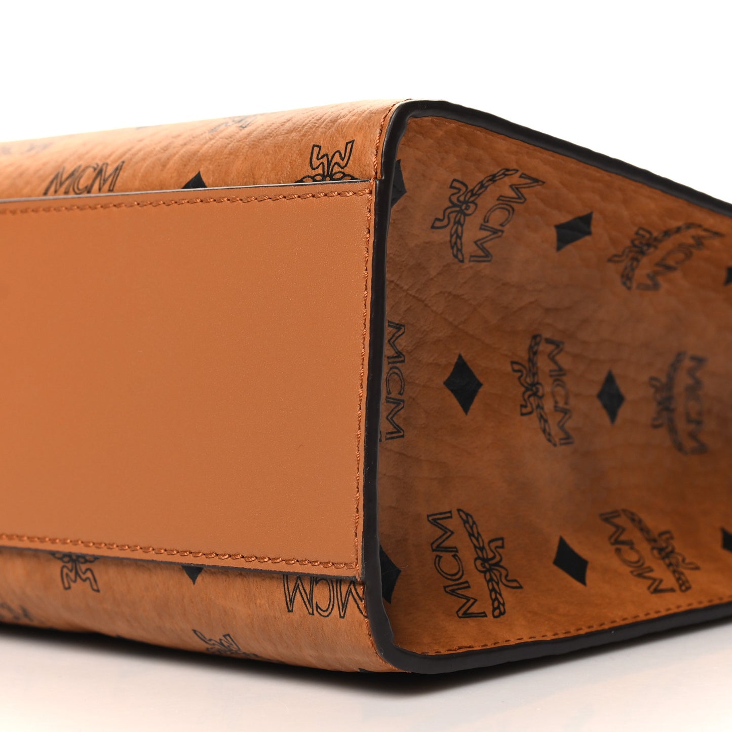 Visetos Calfskin Medium Diamond Tote Cognac