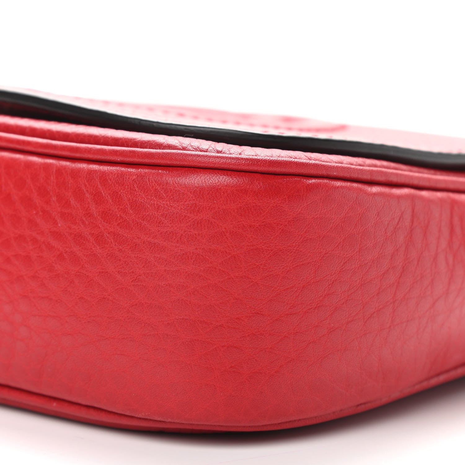 Gucci Pebbled Calfskin Small Soho Flap Crossbody Red 10 of 10