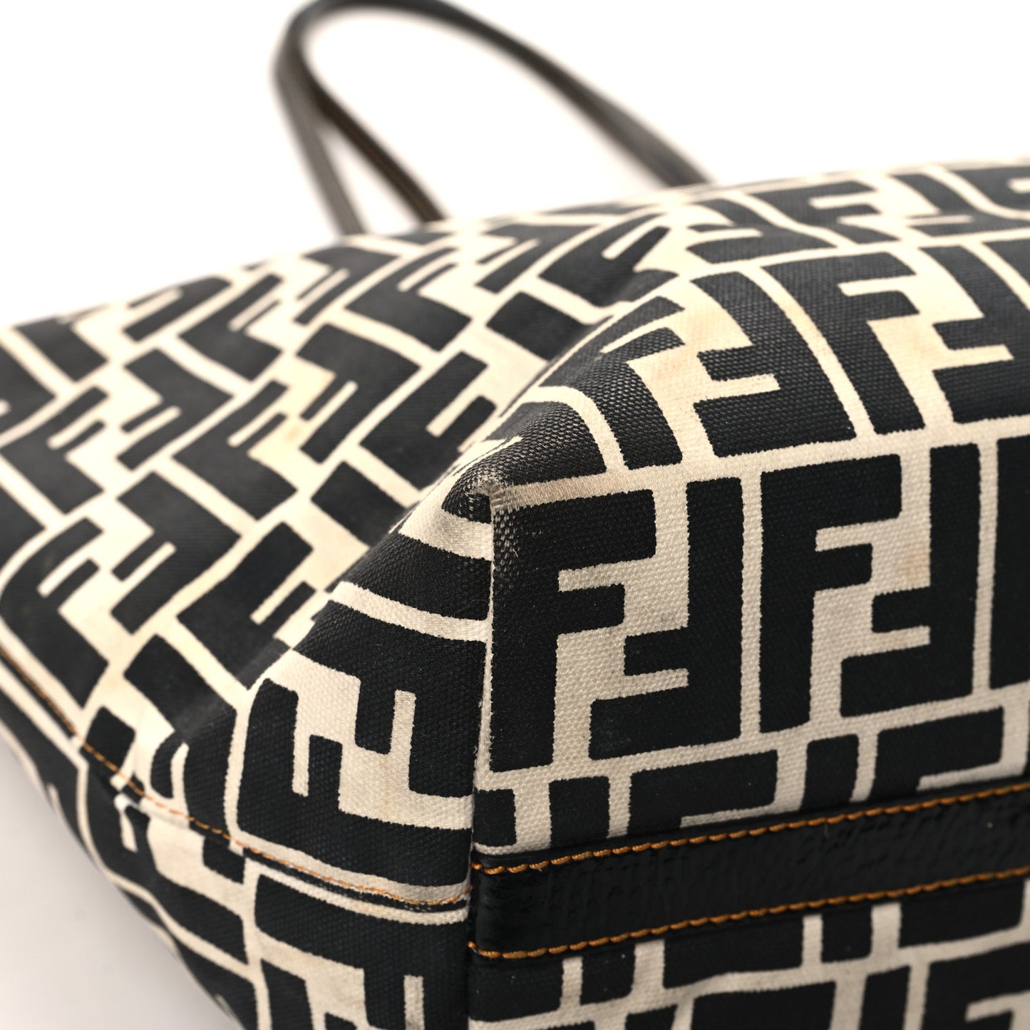 Canvas FF Roll Tote Black White