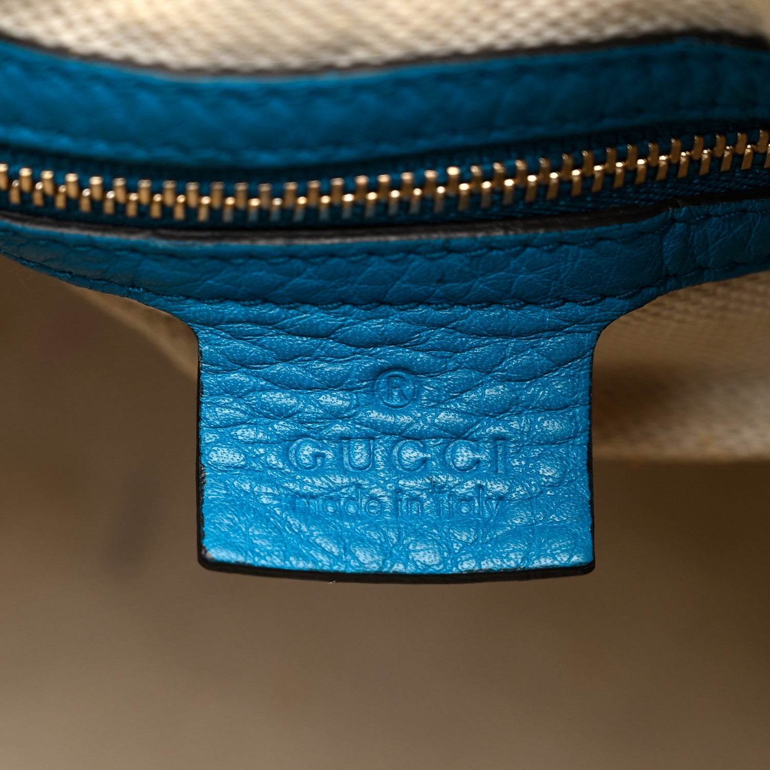 Gucci Calfskin Medium Soho Boston Riviera Blue 6 of 14
