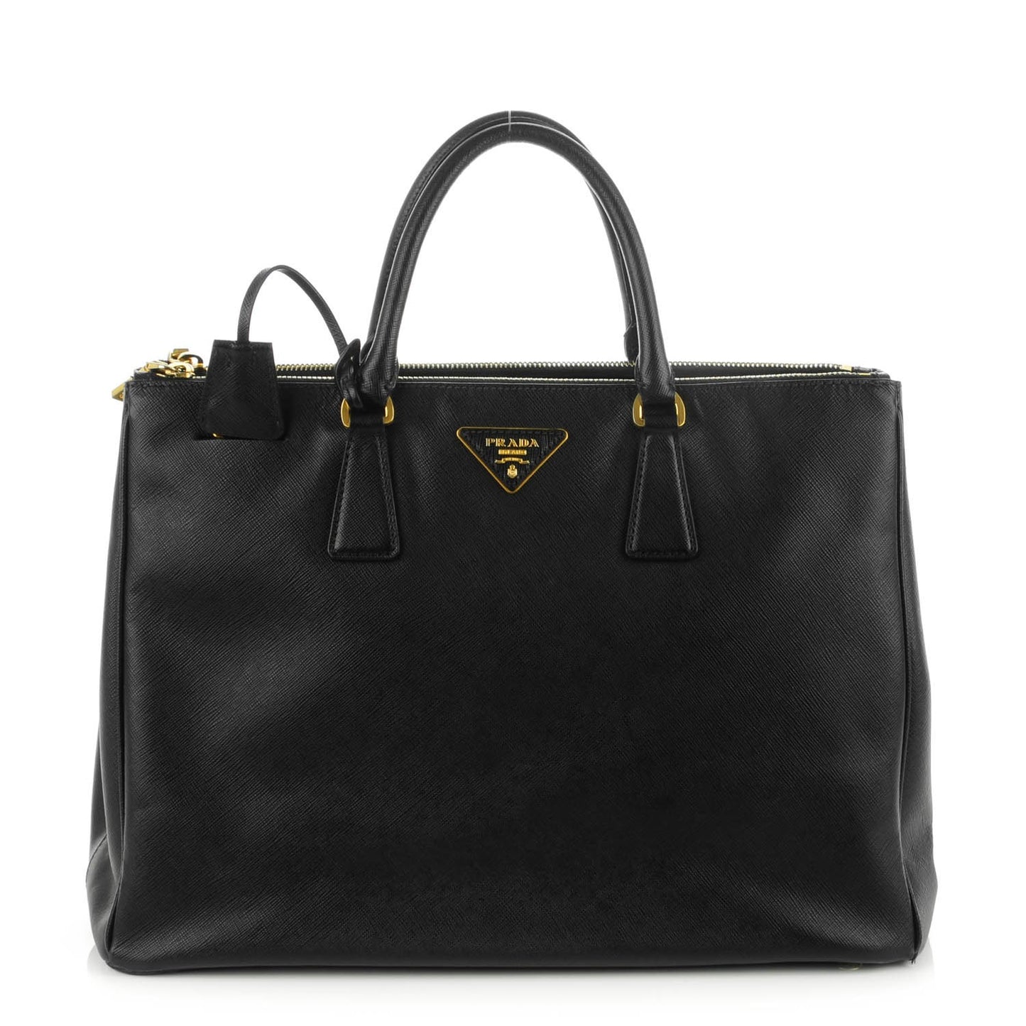 Saffiano Large Galleria Double Zip Tote Black
