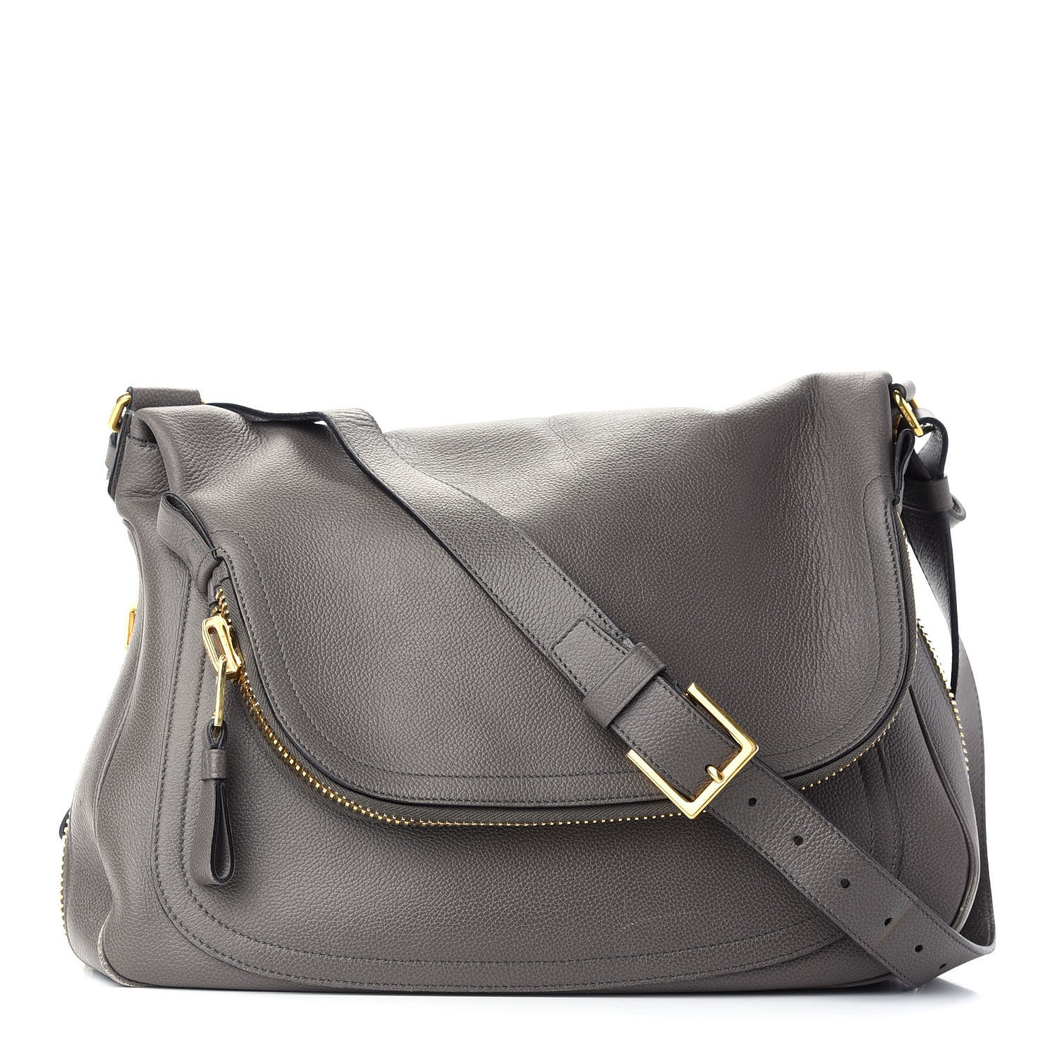 Tom Ford Pebbled Calfskin Large Jennifer Graphite 1 of 9