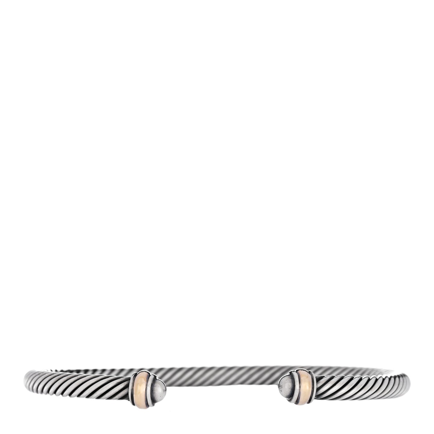 Sterling Silver 18K Yellow Gold 4mm Cable Classics Bracelet